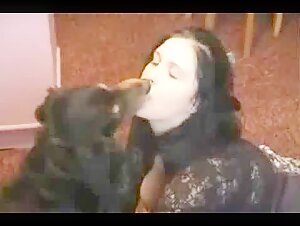 Insatiable woman and her four-legged friend
