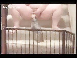 On the stairs