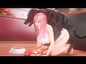 Sexy Woman and Her Best Friend on All Fours