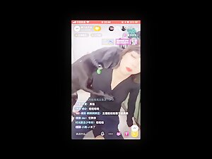 Asian woman live with her dog