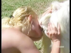 Woman and goat: an unexpected encounter