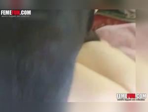 The doggy fetish showers her with canine kisses